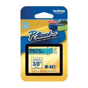 Cinta para Rotulador Negro / Azul de 9 mm x 8 mts Brother M521 / Precio $176