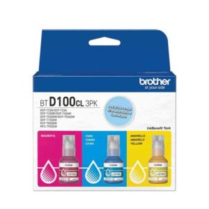 Paquete de 3 Tintas BTD100CL Amarillo / Cian / Magenta Brother BTD100CL3PK  / Precio $549