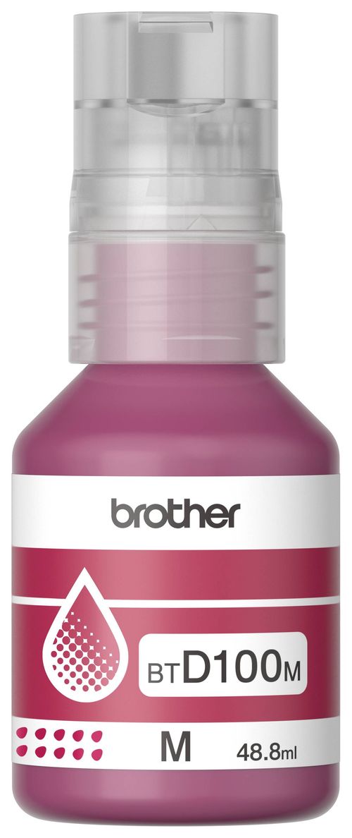 Botella De Tinta Brother Btd100M Magenta - Rendimiento Aproximado 5, 000 Páginas, Compatible Con Dcpt230, Dcpt530Dw, Dcpt730Dw, Mfct930Dw / Precio $199