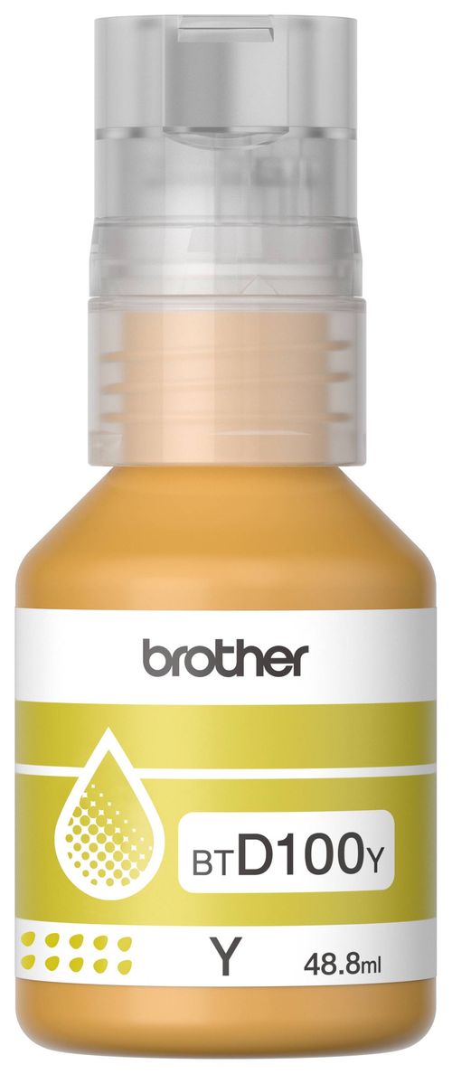 Botella De Tinta Brother Btd100Y Amarillo - Rendimiento Aproximado 5, 000 Páginas, Compatible Con Dcpt230, Dcpt530Dw, Dcpt730Dw, Mfct930Dw / Precio $199