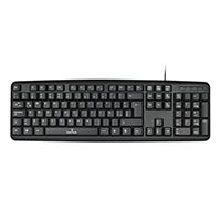 TECLADO ALAMBRICO RESISTENTE A SALPICADURAS Y DERRAMES TECLAS DE MEMBRANA CONECTOR USB PERFECT CHOICE - NEGRO  / EXISTENCIA 206