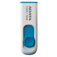 MEMORIA ADATA 16GB USB 2.0 C008 RETRACTIL BLANCO-AZUL (AC008-16G-RWE)  / EXISTENCIA 47