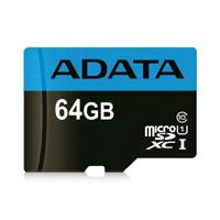 MEMORIA ADATA MICRO SDXC/SDHC 64GB UHS-I 100MB/25MB CLASE 10 V10 A1 C/ADAPTADOR (AUSDX64GUICL10A1-RA1)  / EXISTENCIA 23