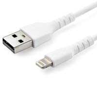 CABLE DE CARGA DE 1M USB A LIGHTNING - CABLE LIGHTNING CERTIFICADO MFI APPLE - CABLE LIGHTNING DE SERVICIO PESADO - BLANCO - STARTECH.COM MOD. RUSBLTMM1M / EXISTENCIA 1