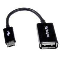 CABLE ADAPTADOR DE 12CM MICRO USB MACHO A USB A HEMBRA OTG PARA TABLETS SMARTPHONES TELFONOS INTELIGENTES - NEGRO - STARTECH.COM MOD. UUSBOTG  / EXISTENCIA 13
