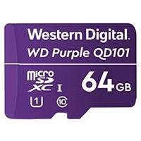 MEMORIA WD PURPLE SC QD101 MICRO SDXC 64GB VIDEOVIGILANCIA 24/7 CLASE 10 U1 LECT 50MB/S ESC 40MB/S WDD064G1P0C  / EXISTENCIA 1743