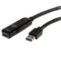 CABLE EXTENSOR DE 10 METROS USB 3.0 SUPERSPEED ACTIVO - PERMITE CONEXION EN CASCADA DE HASTA 2 NIVELES - USB A MACHO A HEMBRA - NEGRO - STARTECH.COM MOD. USB3AAEXT10M / EXISTENCIA 4
