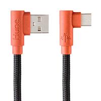 CABLE MICRO USB TIPO C HUNE HIEDRA SUSTENTABLE TRENZADO CARGA RAPIDA Y DATOS 90ª 1.2M (CORTEZA) / EXISTENCIA 53