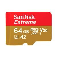MEMORIA SANDISK MICRO SDXC 64GB EXTREME 170MB/S 4K CLASE 10 A2 V30 C/ADAPTADOR SDSQXAH-064G-GN6MA  / EXISTENCIA 1