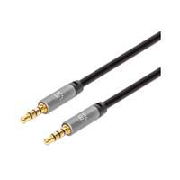 CABLE AUDIO,MANHATTAN,355988, ESTEREO 3.5MM M-M 1.0M NEGRO/ALUMINIO PLATEADO  / EXISTENCIA 1