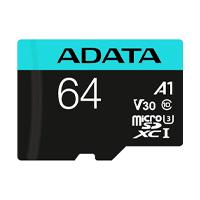 MEMORIA ADATA MICRO SDXC/SDHC 64GB UHS-I 100MB/80MB CLASE 10 V30 A2 C/ADAPTADOR (AUSDX64GUI3V30SA2-RA1)  / EXISTENCIA 2