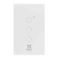APAGADOR INTELIGENTE DE PARED MIRATI DE 3 APAGADORES TOUCH WIFI 2.4HZ BLUETOOTH // COMPATIBLE CON ANDROID E IOS // FUNCIONA CON ALEXA Y ASISTENTE DE GOOGLE  / EXISTENCIA 35