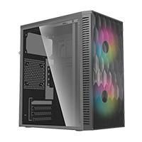 GABINETE ACTECK FUJI GC470 / MINI TORRE / MICRO ATX , MINI ITX / FUENTE 500W / VENTILADOR RGB / PANEL ACRILICO, METAL / NEGRO / AC-935838 / EXISTENCIA 6