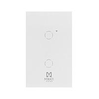 APAGADOR INTELIGENTE DE PARED MIRATI DE 2 APAGADORES TOUCH WIFI 2.4HZ BLUETOOTH // COMPATIBLE CON ANDROID E IOS // FUNCIONA CON ALEXA Y ASISTENTE DE GOOGLE  / EXISTENCIA 1