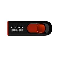 MEMORIA ADATA 16GB USB 2.0 C008 RETRACTIL NEGRO- ROJO (AC008-16G-RKD)  / EXISTENCIA 25