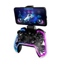 GAMEPAD BALAM RUSH KONTROL GLOW G595 / INALAMBRICO RECARGABLE / BT 5.0 / RGB / VIBRACION DUAL / SOPORTE P CELULAR / ANDROID - IOS - PC WIN - N SWITCH - PS 3-4 / BOTONES PROGRAMABLES / BR-936910 / EXISTENCIA 2