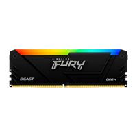 MEMORIA RAM KINGSTON DIMM DDR4 8GB 3600MT/S FURY BEAST BLACK XMP RGB CL17 288PIN 1.35V C/DISIPADOR DE CALOR P/PC/GAMER/ALTO RENDIMIENTO KF436C17BB2A/8  / EXISTENCIA 1