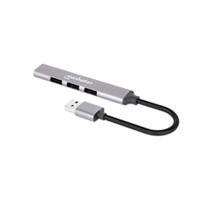 HUB USB,MANHATTAN,168427, V2.0  3 PTOS Y V3.0 1 PTO, ALUMINIO GRIS ESPACIAL  / EXISTENCIA 1