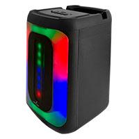 BOCINA INALAMBRICA BLUETOOTH RECARGABLE PORTATIL LUZ RGB DUAL 4 PULGADAS FUNCION TWS PERFECT CHOICE FESTA MINI - NEGRO  / EXISTENCIA 3