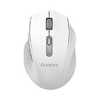 MOUSE INALAMBRICO ERGONMICO CON TEXTURA QUARONI 5 SCROLL/RECEPTOR 2.4 GHZ/800 - 2400 DPI/PTICO/4 NIVELES/BLANCO  / EXISTENCIA 503