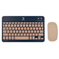 KIT TECLADO Y MOUSE INALAMBRICO BLUETOOTH RECARGABLE ERGONOMICO COMPACTO PERFECT CHOICE GENOVA - AZUL  / EXISTENCIA 4
