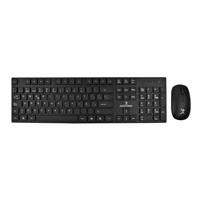 KIT TECLADO Y MOUSE INALAMBRICOS CONECTOR USB RESISTENTE A DERRAMES SILENCIOSO PERFECT CHOICE DUST - NEGRO  / EXISTENCIA 75