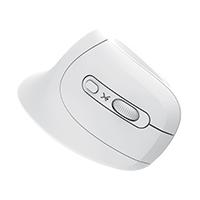 MOUSE VERTICAL INALAMBRICO 800 A 1200 DPI SILENCIOSO CONECTOR USB ERGONOMICO PERFECT CHOICE SNOUSE - BLANCO  / EXISTENCIA 11