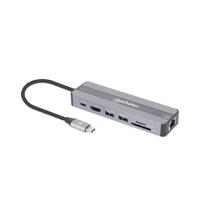 DOCKING USB, MANHATTAN, 153928, -C  7 PTOS, HDMI, RED, USB-C PD/2XUSBV3.2, SD/MICRO SD  / EXISTENCIA 2