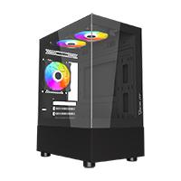 GABINETE OCELOT GAMING GLASS EN6 / MINI TOWER / M-ATX, ITX / PANEL LATERAL Y FRONTAL DE CRISTAL TEMPLADO/ INCLUYE 3 VENTILADORES / ENFRIAMIENTO LIQUIDO HASTA 240MM / GPU HASTA 315MM / COLOR NEGRO  / EXISTENCIA 143