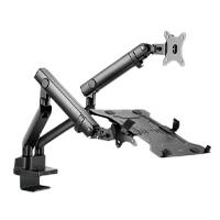 SOPORTE ACTECK ENFORCE MOTION SM636 / PARA MONITOR 17-32 PULG Y LAPTOP 10-15.6 PULG / ROTACION AJUSTABLE / VESA 75-100MM / ADAPTADOR DE ESCRITORIO / MAX 8 KG POR BRAZO / NEGRO / AC-939645  / EXISTENCIA 2