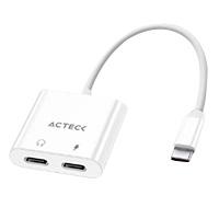 ADAPTADOR ACTECK SHIFT PLUS AA415 / USB C - 2X USB C / AUDIO - TIPO C DP / ANDROID - IOS / BLANCO / AC-939768  / EXISTENCIA 23