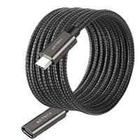 CABLE ACTECK EXTENSION LINK PLUS CE414 / USB C - USB C 3.1 / 60 CM / 4K A 60 HZ / 10 GBPS / NYLON TRENZADO / MACHO A HEMBRA / NEGRO / AC-939782 / EXISTENCIA 9