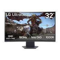 MONITOR LG ULTRAGEAR 32GS60QC GAMER CURVO QHD 31.5,PANEL VA, 2560X1440, 180HZ, TR 1MS, CURVATURA 1000R, HDR10, AMD FREESYNC, ASPECTO 16:09, CONTRASTE 3000:1, DISPLAYPORT, HDMI, MONTAJE 100X100  / EXISTENCIA 20