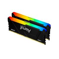 MEMORIA RAM KINGSTON DIMM DDR4 32GB 2X16GB 3200MT/S FURY BEAST BLACK RGB XMP CL16 288PIN 1.35V C/DISIPADOR DE CALOR P/PC/GAMER/ALTO RENDIMIENTO KIT 2 KF432C16BB2AK2/32  / EXISTENCIA 4