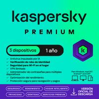 ESD KASPERSKY PREMIUM 3 DISP 2 CUENTAS KPM 1 AÑO  / EXISTENCIA 1