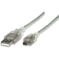 CABLE USB,MANHATTAN,333412, V2.0 A-MINI B 1.8M PLATA  / EXISTENCIA 98