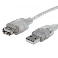 CABLE USB,MANHATTAN,340496, V2.0 EXT. 3.0M PLATA  / EXISTENCIA 1