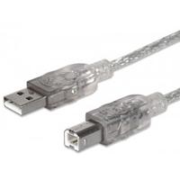 CABLE USB,MANHATTAN,340458, V2.0 A-B  3.0M, PLATA  / EXISTENCIA 2