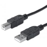 CABLE USB,MANHATTAN,33382, V2.0 A-B  3.0M, NEGRO  / EXISTENCIA 2