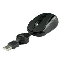 MOUSE MINI ALAMBRICO RETRACTIL OPTICO 1000 DPI CONECTOR USB EASY LINE BY PERFECT CHOICE - NEGRO  / EXISTENCIA 90