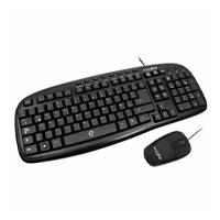 KIT TECLADO Y MOUSE ALAMBRICOS CONECTOR USB IDEAL PARA USUARIOS DIESTROS Y ZURDOS EASY LINE BY PERFECT CHOICE BALANCE - NEGRO  / EXISTENCIA 6