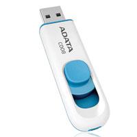 MEMORIA ADATA 32GB USB 2.0 C008 RETRACTIL BLANCO-AZUL (AC008-32G-RWE)  / EXISTENCIA 22