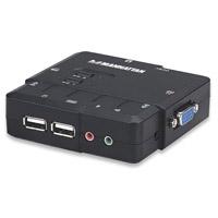 SWITCH KVM ,MANHATTAN,151252, DESKTOP USB 2:1 CON CABLES+AUDIO  / EXISTENCIA 4