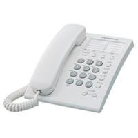 TELEFONO PANASONIC KX-TS550MEW ALAMBRICO BASICO UNILINEA CON MARCADOR RAPIDO DE 10 NUMEROS CONTROL DE VOLUMEN DE 4 NIVELES BLANCO / EXISTENCIA 1