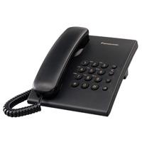 TELEFONO PANASONIC KX-TS500MEB ALAMBRICO BASICO UNILINEA SIN MEMORIAS CONTROL DE VOLUMEN 4 NIVELES REMARCACION ULTIMO NUMERO NEGRO / EXISTENCIA 8