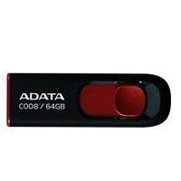 MEMORIA ADATA 64GB USB 2.0 C008 RETRACTIL NEGRO-ROJO ( AC008-64G-RKD)  / EXISTENCIA 21