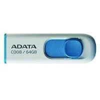 MEMORIA ADATA 64GB USB 2.0 C008 RETRACTIL BLANCO-AZUL (AC008-64G-RWE)  / EXISTENCIA 8