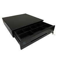 CAJON DE DINERO EC LINE HEAVY DUTY METALICO EC-CD-200M, NEGRO, COMPARTIMENTOS 5 BILLETES - 8 MONEDAS AJUSTABLE, RJ11 / EXISTENCIA 1