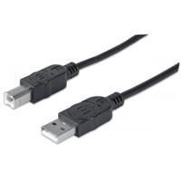CABLE USB,MANHATTAN,337779, V2.0 A-B  5.0M, ALTA VELOCIDAD,NEGRO  / EXISTENCIA 2