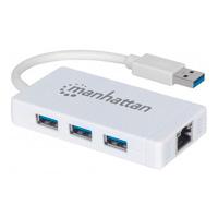 ADAPTADOR USB,MANHATTAN,507578, V3.0 A RED GB  + HUB 3 PTOS MH  / EXISTENCIA 2